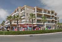 Beachfront shops just off the N332.